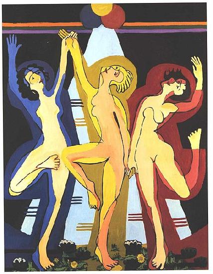 Ernst Ludwig Kirchner Colourfull dance oil painting image